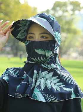 春夏棉绸大帽檐防晒帽女护颈遮脸