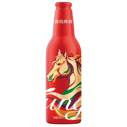 山东特产青岛啤酒鸿运当头马年生肖版355ml12铝瓶喜庆一厂产 - 图2