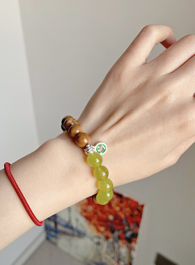 吉运阁「青木凝翠」精选库克青提岫玉五行喜木补木手串定制