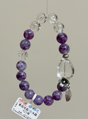 吉运阁原创「秘境」天然紫祖母晶白水晶S925手串紫气东来温柔显白