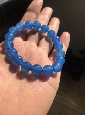 克莱因蓝  蓝玉髓10毫米 五行补水 手链 女款