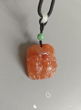 天然雕刻复古民族风可调节吊坠