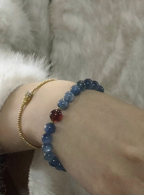 天然蓝晶石 石榴石 女士手链 设计款