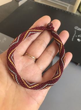 金刚绳 枣红加金 男款 徒手编织