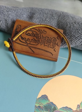 补土补金手链  咖啡色 金黄色 黄玉 尾扣