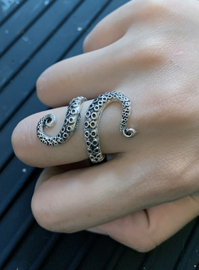 克肯拉深海巨妖戒指金属立体简约