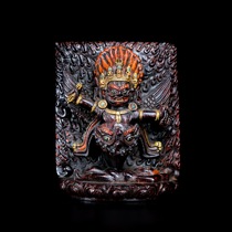 19 Century Purple Sandalwood Clay Gold Painted Pubakong