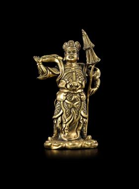 家居佛堂供奉四大天王摆件黄铜