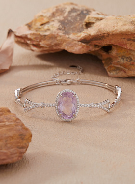 法国chrry koops925银托帕石手链 时尚小众豪华轻奢风椭圆10*14mm