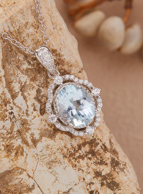 法国chrry koop彩宝黄水晶紫水晶项链女s925银吊坠椭圆镶钻奢华