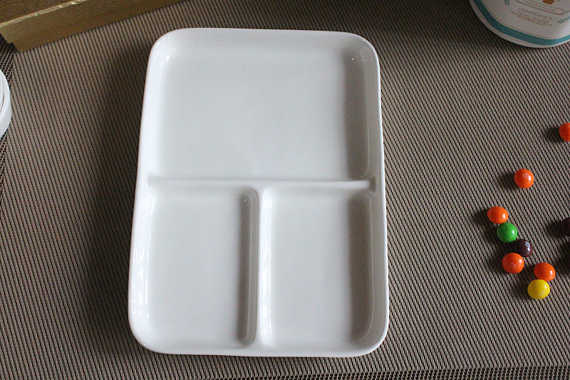 实尚陶瓷韩式餐盘分隔盘小食盘分菜碟三格平盘长方盘画画盘寿司盘 - 图2