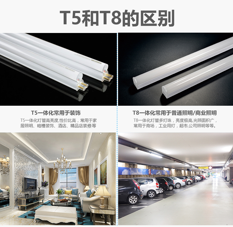 ARROW箭牌LED灯管T5一体化支架全套照明节能光管超亮日光灯1.2米 - 图2