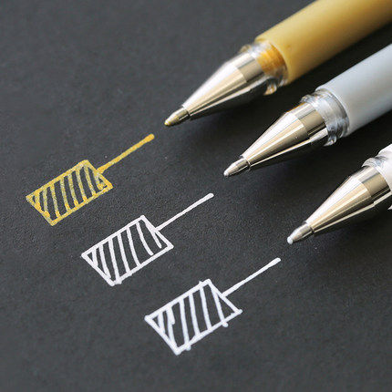 三菱高光笔UM-153金银白色黑纸用油漆笔中性笔记号笔 婚礼会议 - 图1