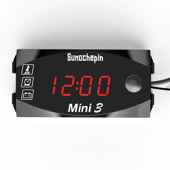 Three-in-one digital display thermometer for electric vehicles and motorcycles