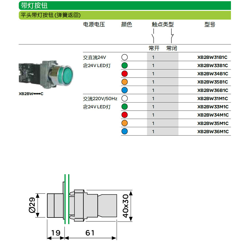 按钮XB2BW33M1C XB2BW34M1C XB2BW35M1C XB2BW36M1C XB2BW36M1C - 图2