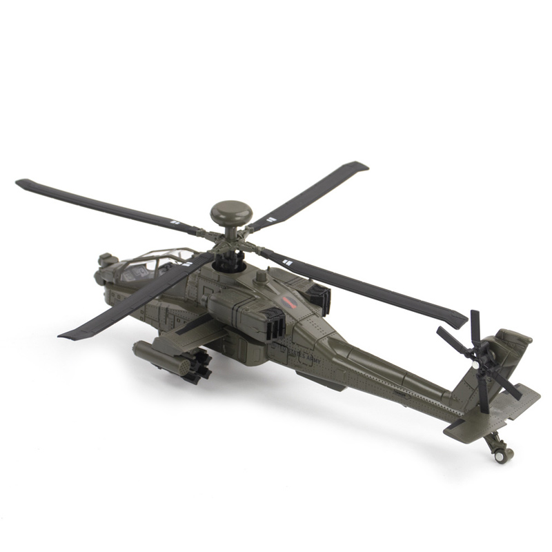 AH64阿帕奇武装直升机黑鹰战斗直升机合金飞机航模军事模型收藏 - 图0