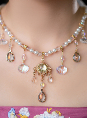 项链项链古风贝壳女珍珠