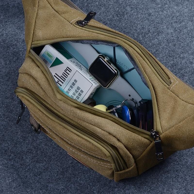 Canvas multi-layer large capacity outdoor construction site pocket