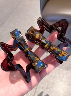 小众设计复古豹纹蝴蝶结抓夹