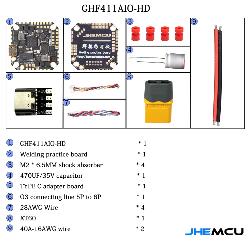 JHEMCU津航GHF411AIO HD 40A牙签穿越机 F4 2-6S OSD无刷飞控怪象 - 图3