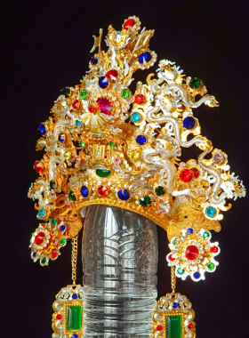 正铜上帝眉神像帽子玄天上帝真武大帝神明帽子神像头饰头冠帽子