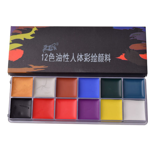 艺伯乐人体彩绘颜料油性彩绘膏cos万圣节彩绘脸部小丑戏曲京剧圣诞节化妆专业防水防汗油彩妆彩绘颜料 - 图0