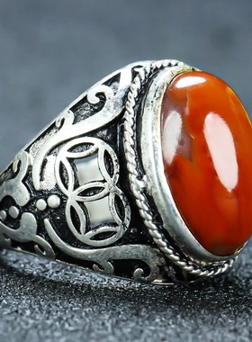 天然戒圈男女款凉山南红玛瑙
