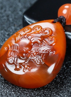 墨雨轩男女南红玛瑙原石雕刻