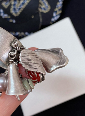 小众ins法式吊坠做旧戒指