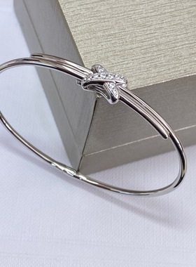 白兔家高品质！细节控！925纯银精工交叉叉手镯CNC精雕过机女优雅