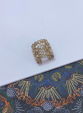 白兔家高品质蕾丝开口戒指镂空复古绝美款女中世纪洛可可复杂重工