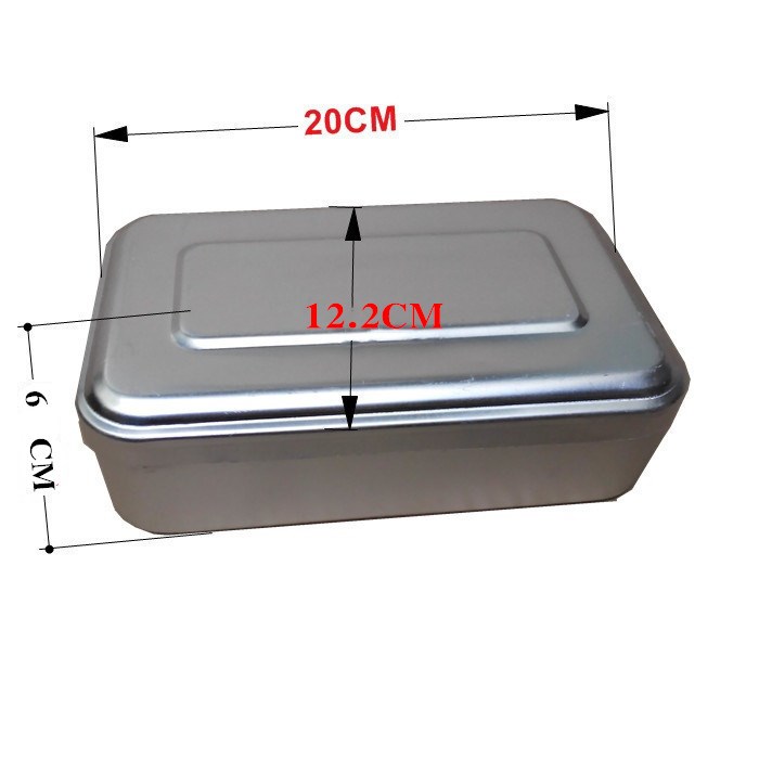 复古1100ML铝饭盒消毒铝盒金属收纳盒怀旧实验收藏铝制饭盒-图0