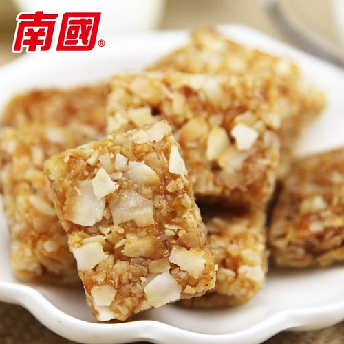 南国 Еда Hainan Specialty Хрустящие кокосовые таблетки 80GX5 Хрустящие хрустящие хрустящие кокосовые угловые блок. Случайные закуски сухофрукты сухофрукты
