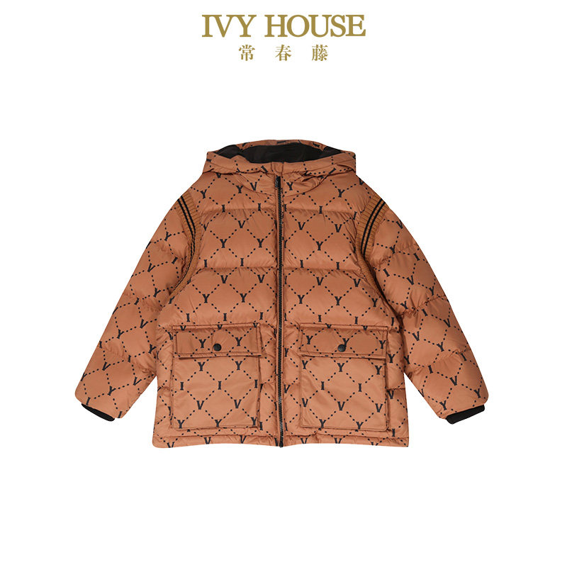 IVY HOUSE常春藤儿童装男女大童冬季新款 老花羽绒服外套保暖百搭,淘宝优惠券,粉丝福利购,淘宝优惠卷