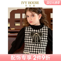 IVY HOUSE Ivy Scout girl clothes girl Autumn Bow Tie Collar Flowers Children Necktie College Wind Fashion Accessories