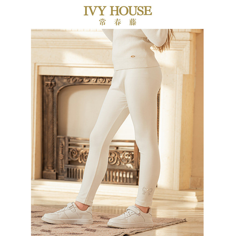 IVY HOUSE常春藤儿童装女童裤子秋季款 磨毛针织打底裤蝴蝶结烫钻,淘宝优惠券,粉丝福利购,淘宝优惠卷
