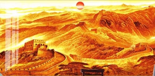 G888定制3D环保定制环保长城雄风水墨山水山河壮丽书房办公室背景 - 图1