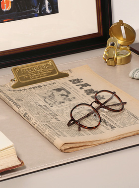 现代复古样板间书房书桌阅读组合