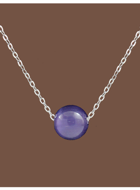 「追梦人」批发简约百搭个性紫色珠项链女冷淡风锁骨链精致颈链女