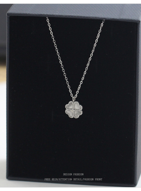 立体淑女风小四叶草项链女颈链饰品锁骨链送女友闺蜜简约气质吊坠