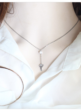 气质闪锆幸福树吊坠锁骨链高级感轻奢小众项链女颈链配饰生日礼物