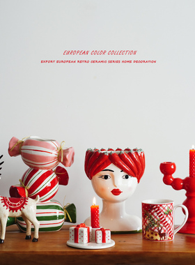 出口手绘时尚陶瓷糖果花瓶