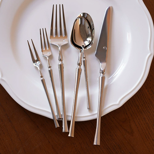 Зеркальное серебристое серебристое серебристое талию 304 Столовое столовое стол с нержавеющей стали.