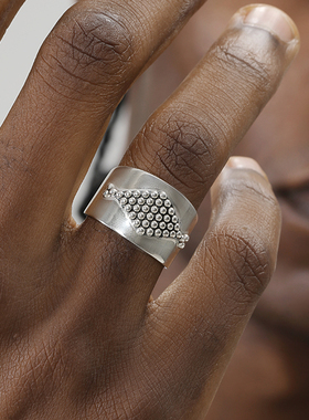 GRGRS925纯银圆珠戒指