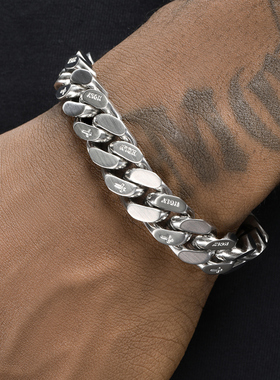 GRGR磨砂拉丝古巴链手链嘻哈