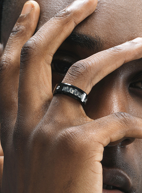 GRGR钨钢黑色戒指不掉色