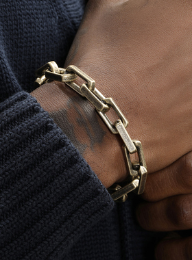 GRGR钛钢古铜色手链粗款大气