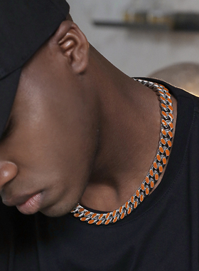 拼接彩色男女同款嘻哈古巴项链