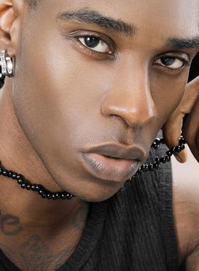 GRGR波浪形黑色琉璃项链