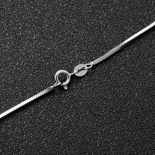 S925 silver snake chain 纯银镀白金项链细蛇骨链男女银锁骨链潮 - 图1
